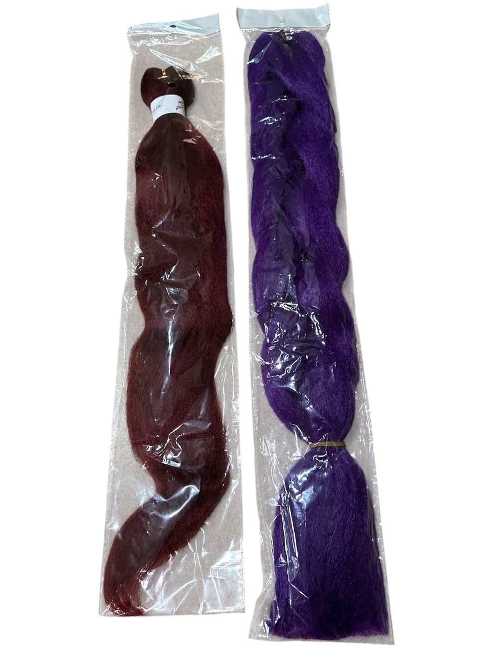 2 PCs Of Synthetic Braiding Long Hair Purple & Brown Halloween Hair Accessories